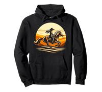 Cowgirl e Cavallo - Cavalcando Verso Il Tramonto Felpa con Cappuccio