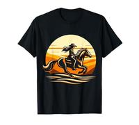 Cowgirl e Cavallo - Cavalcando Verso Il Tramonto Maglietta