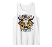 Cowgirl Girasole Mucca Toro Steer Corna Sud-Ovest Domato Canotta