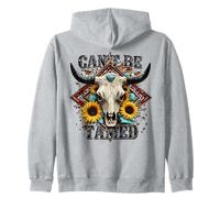Cowgirl Girasole Mucca Toro Steer Corna Sud-Ovest Domato Felpa con Cappuccio
