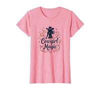 Cowgirl Magic: Western Charm Notte Stellata, Ragazza Mucca Maglietta, Donna, Rosa, S