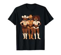 Cowgirl Nera Afroamericana Western Country Texas Rodeo Maglietta