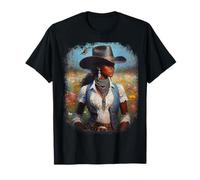 Cowgirl Nera Pittura Arte Rodeo Occidentale Melanina Donna Nera Maglietta