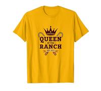 Cowgirl Regina del Ranch Western Royalty EST. 1873 Maglietta, Uomo, Oro Brillante, XXL