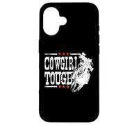 Cowgirl Tough Shirt Cowgirl Shirt Tough Cow Girl Custodia per iPhone 16