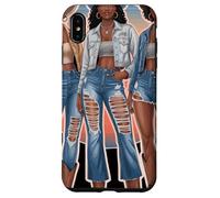 Cowgirl Trio Western Denim Boots Country Music Fashion Custodia per iPhone XS Max