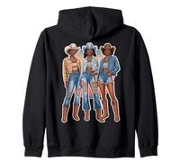 Cowgirl Trio Western Denim Boots Country Music Fashion Felpa con Cappuccio