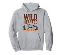 Cowgirls dal Cuore Selvaggio Western Spirit Rustic Desert Horse Felpa con Cappuccio, Unisex per Adulti, Grigio Melange, M