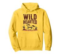 Cowgirls dal Cuore Selvaggio Western Spirit Rustic Desert Horse Felpa con Cappuccio, Unisex per Adulti, Limone, S