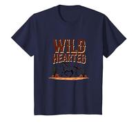 Cowgirls dal Cuore Selvaggio Western Spirit Rustic Desert Horse Maglietta, Bambini, Navy, 4 Anni