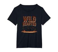 Cowgirls dal Cuore Selvaggio Western Spirit Rustic Desert Horse Maglietta, Donna Plus-Size, Nero, 6X