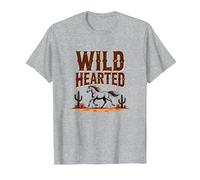 Cowgirls dal Cuore Selvaggio Western Spirit Rustic Desert Horse Maglietta, Uomo, Grigio Melange, 6XL