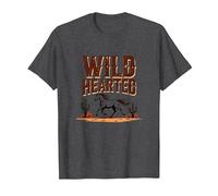 Cowgirls dal Cuore Selvaggio Western Spirit Rustic Desert Horse Maglietta, Uomo, Grigio Scuro, S