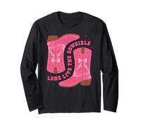 Cowgirls Vibes Boot Hat Western Rodeo Long Live The Cowgirls Maglia a Manica