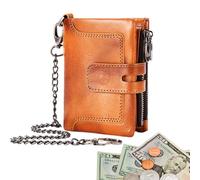 Cowhide Leather Wallet, Real Leather Wallet, Men's Leather Wallet, Cards Wallet For Men, Anti-Theft Wallet, Zipper Buckle Wallet, Vertical Leather Wallet, Multi Card Slots, Leather Wallet For Cards