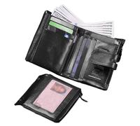 Cowhide Leather Wallet, Real Leather Wallet, Men's Leather Wallet, Cards Wallet For Men, Anti-Theft Wallet, Zipper Buckle Wallet, Vertical Leather Wallet, Multi Card Slots, Leather Wallet For Cards