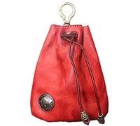 Cowhide Purse - 3.54x0.78x4.5in Leather Drawstring Coin Wallet