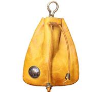 Cowhide Purse - 3.54x0.78x4.5in Leather Drawstring Coin Wallet, Compact Cowhide Change Holder, Easy to Carry Small Unisex Pouch | genuineLeather Small Purse for coinsCash Keys Travel Everyday Use