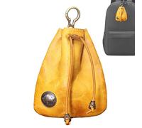 Cowhide Purse - Retro Storage Bag, Small Coin Purse | Leather Drawstring Coin Purse, Vintage Handmade Coin Organizer, Portable Key Bag Change Holder, Small Pouch Gift for Men and Women