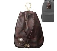 Cowhide | Small,Drawstring, Leather Wallet, Money Storage Loose Change Organizer For Cash, Credit Card
