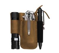 Cowhide Tool Bag - Pen Holder, Flashlight Pouch | Retro Storage Component for Harvesting Pruning Home Improvement Construction Plumbing Carpentry Woodworking Project