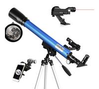 Cowiewie Telescopio F60050M/5, Ingrandimento 18x e 60x Telescopio Astronomico con Treppiede in Alluminio, Guarda la Luna, Regali di Natale Compleanno per Bambini