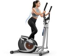 Cowmew Ellittiche da casa con 16 livelli resistenza, Display LCD | Macchina Ellittica Magnetica, Pedali Antiscivolo, Portabottiglie, Fino a 287 libbre Fitness Ellittico Stepper 3 in 1