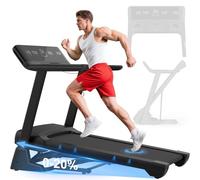 Cowmew Tapis roulant per casa, tapis roulant pieghevole da 7CV con pendenza del 20%, 1 km/h - 20 km/h, compatibile con app, display LCD, sensore di frequenza cardiaca, capacità di carico 200 kg