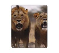 COWMGHLDFL Tappetino per mouse con due leoni arrabbiati, tappetino per mouse wireless, tappetino per tastiera del computer, con gomma antiscivolo, tappetino da scrivania quadrato per ufficio e laptop