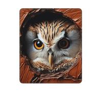 COWMGHLDFL Tappetino per mouse con gufo che passa attraverso il foro per mouse wireless Tappetino per tastiera del computer con gomma antiscivolo Tappetino da scrivania quadrato per laptop da ufficio