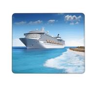 COWMGHLDFL Tappetino per mouse con nave da crociera in riva al mare, tappetino per mouse wireless per tastiera del computer, tappetino da scrivania quadrato in gomma antiscivolo, tappetino da