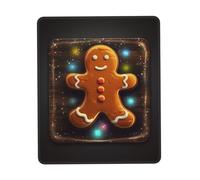 COWMGHLDFL Tappetino per mouse con omino di pan di zenzero su tavola di legno, tappetino per mouse wireless tappetino per tastiera del computer con gomma antiscivolo tappetino da scrivania quadrato