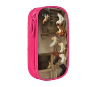 COWMMWOC Astuccio grande con polli della fattoria, grande capacità, borsa portaoggetti multifunzionale, tessuto Oxford in poliestere Durabiiity con doppia cerniera, 21 x 10,5 x 5 cm, 3D, Taglia unica