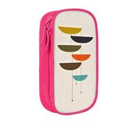 COWMMWOC Astuccio grande con stampe moderne di metà secolo, grande capacità, borsa portaoggetti multifunzionale, tessuto Oxford in poliestere Durabiiity con doppia cerniera, 21 x 10,5 x 5 cm, 3D