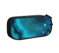 COWMMWOC Astuccio portapenne con nome dal design carino per studenti ragazze ragazzi - Astuccio grande capacità con scomparti, organizer per cancelleria con doppia cerniera (nero, rosa, blu), Nero ,