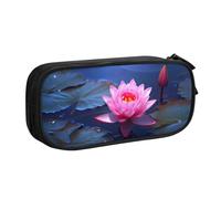 COWMMWOC Astuccio portapenne con nome dal design carino per studenti ragazze ragazzi - Astuccio grande capacità con scomparti, organizer per cancelleria con doppia cerniera (nero, rosa, blu), Nero ,