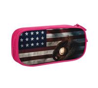 COWMMWOC Astuccio portapenne con nome dal design carino per studenti ragazze ragazzi - Astuccio grande capacità con scomparti, organizer per cancelleria con doppia cerniera (nero, rosa, blu), rosa,