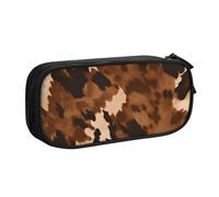 COWMMWOC Astuccio portapenne con nome dal design carino per studenti ragazze ragazzi - Astuccio grande capacità con scomparti, organizer per cancelleria con doppia cerniera (nero, rosa, blu), Nero ,