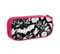COWMMWOC Astuccio portapenne con nome dal design carino per studenti ragazze ragazzi - Astuccio grande capacità con scomparti, organizer per cancelleria con doppia cerniera (nero, rosa, blu), rosa,