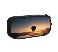 COWMMWOC Astuccio portapenne con nome dal design carino per studenti ragazze ragazzi - Astuccio grande capacità con scomparti, organizer per cancelleria con doppia cerniera (nero, rosa, blu), Nero ,