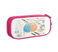 COWMMWOC Astuccio portapenne con nome dal design carino per studenti ragazze ragazzi - Astuccio grande capacità con scomparti, organizer per cancelleria con doppia cerniera (nero, rosa, blu), rosa,