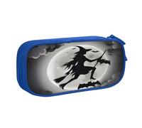 COWMMWOC Astuccio portapenne con nome dal design carino per studenti ragazze ragazzi - Astuccio grande capacità con scomparti, organizer per cancelleria con doppia cerniera (nero, rosa, blu), Blu,