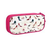 COWMMWOC Astuccio portapenne con nome dal design carino per studenti ragazze ragazzi - Astuccio grande capacità con scomparti, organizer per cancelleria con doppia cerniera (nero, rosa, blu), rosa,