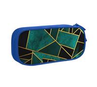 COWMMWOC Astuccio portapenne con nome dal design carino per studenti ragazze ragazzi - Astuccio grande capacità con scomparti, organizer per cancelleria con doppia cerniera (nero, rosa, blu), Blu,