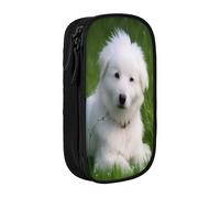 COWMMWOC Bichon On The Grass - Astuccio grande per matite, grande capacità, borsa portaoggetti multifunzionale, tessuto Oxford in poliestere resistente con doppia cerniera, 21 x 10,5 x 5 cm, 3D