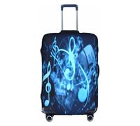 COWMMWOC Custodia protettiva blu per trolley con note musicali, copertura elastica per bagagli da viaggio, copertura protettiva per valigie da 45-81 cm, copertura per bagagli lavabile, protezione per