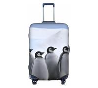 COWMMWOC Custodia protettiva per trolley da viaggio con motivo di pinguini giovani con neve, copertura elastica per bagagli da 45,7 a 81,7 cm, lavabile, protezione per valigia da viaggio, 3D, L