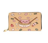 COWMMWOC Delicious Sweet Ramen - Portafoglio da donna in pelle con cerniera, grande capacità con tasche multiple per carte di credito, contanti, monete, 3D, taglia unica