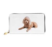 COWMMWOC Lazy Dog Puppy - Portafoglio da donna in pelle con cerniera lunga, grande capacità, con tasche multiple, adatto per carte di credito, contanti, monete, 3D, Taglia unica