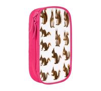 COWMMWOC Simpatico astuccio grande con scoiattolo, astuccio per matite di grande capacità, borsa portaoggetti multifunzionale, tessuto Oxford in poliestere resistente con doppia cerniera, 21 x 10,5 x